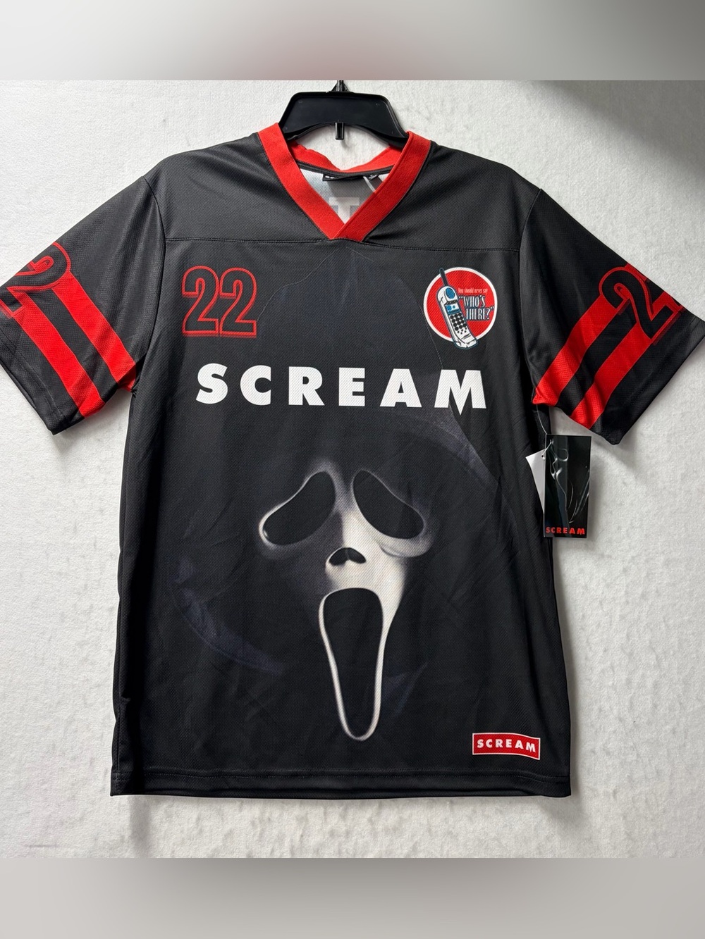 Scream Jersey Horror Shirt GhostFace Halloween Black Graphic Size Small  NWT